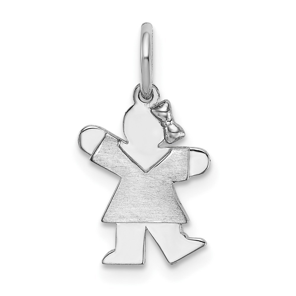 Million Charms 14k White Mini Girl Kiss Charm